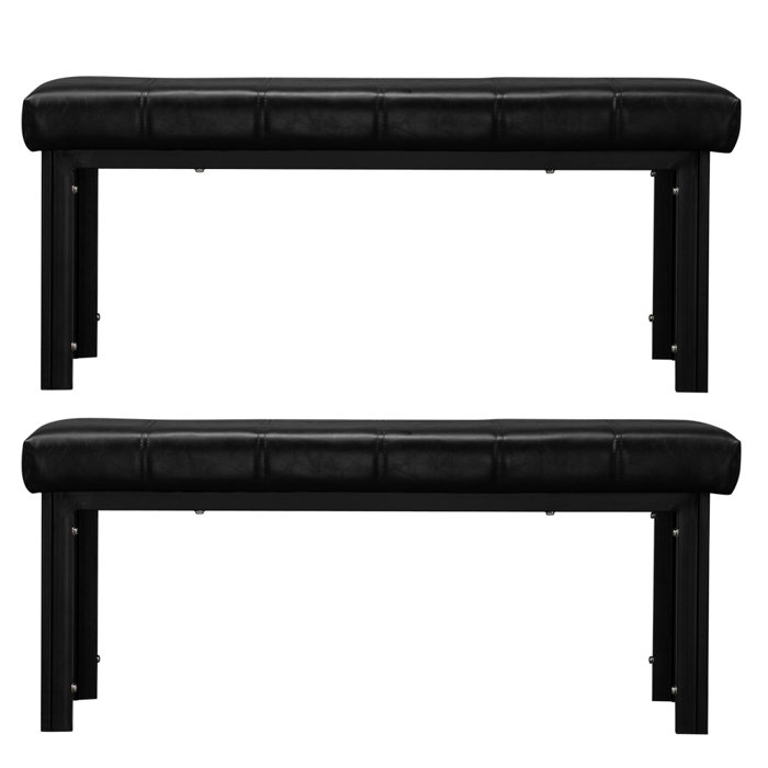 Latitude Run® Dining Room Cushion Bench Soft Black (Set Of 2) & Reviews